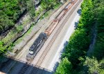 NS 1639 leads a work train south at Keno Road 